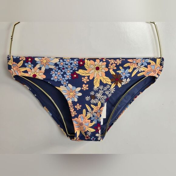 Roxy Beach Classics Hipster Bikini Bottoms Sz XS Bijou Blue New Tropic F… - Picture 4 of 16
